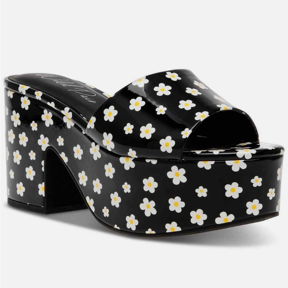 🚨🔻Wild Pair Women’s Black Floral Print Melborne Platform Sandals - 6.5 M BNWB